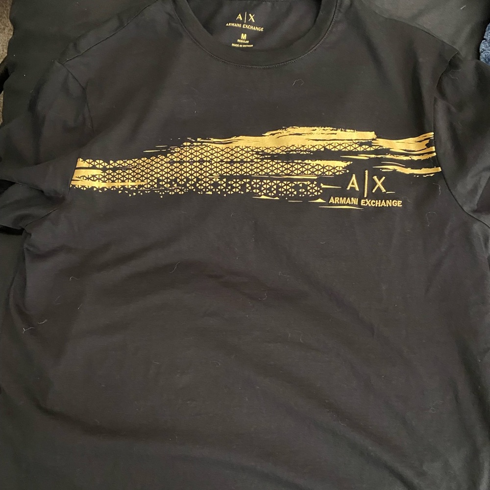 Armani Exchange Black and Gold Men's Shirt